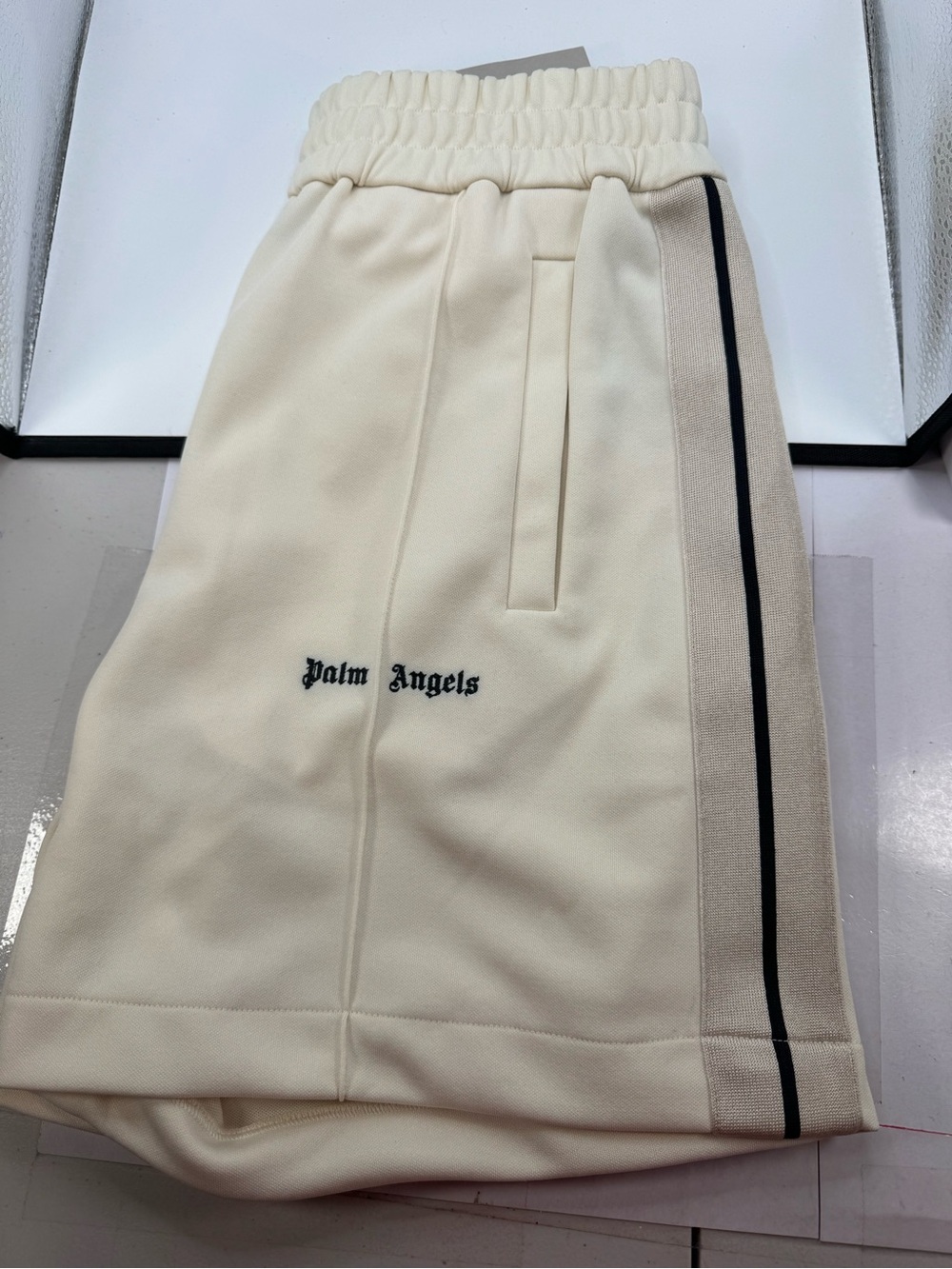 Palm Angels Pale Yellow Knit Tank with Logo Label